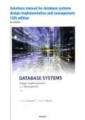 Solutions manual for database systems design implementation and management 12th edition by coronel&vert;&vert;Complete Guide A&plus;&period;