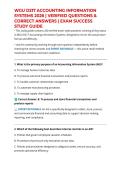 WGU D217 ACCOUNTING INFORMATION SYSTEMS 2026 &vert; VERIFIED QUESTIONS & CORRECT ANSWERS &vert; EXAM SUCCESS STUDY GUIDE