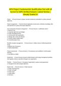 APM Project Fundamentals Qualification Test with all Correct & 100&percnt; Verified Answers &vert;Latest Version &vert;Already Graded A&plus;