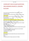 COMMUNITY HEALTH EXAM QUESTIONS &NewLine;AND ANSWERS GRADED A&plus; ASSURED &NewLine;SUCCESS 