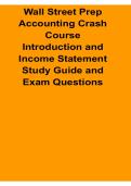 Wall Street Prep Accounting Crash Course Introduction and Income Statement Study Guide Key Concepts Financial Statements Review 2025&sol; 2026