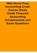Wall Street Prep Accounting Crash Course Study Guide Financial Accounting Fundamentals Exam Questions Key Concepts Review 2025&sol; 2026