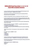 NRSG 2200 Final Prep &lpar;Units 11&comma; 12&comma; 13&comma; 14&rpar; Exam With Complete Solutions