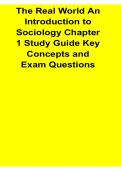 The Real World An Introduction to Sociology Chapter 1 Study Guide Key Concepts Exam Questions Review Notes 2025&sol; 2026