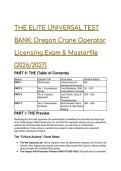 S-Tier 2026&sol;2027 Elite Crane Operator Test Bank &vert; Oregon OSHA Subpart CC & NCCCO Masterfile &lpar;60 Q&A&rpar;