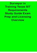 Surveyor in Training Texas SIT Requirements Study Guide Exam Prep Licensing Overview Key Concepts Surveying Exam Review 2025&sol; 2026