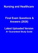 Nursing and Healthcare Study Guide 2026 &vert; Complete Fundamentals&comma; Concepts & Exam Prep Notes