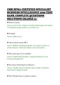 CSBI HFMA CERTIFIED SPECIALIST&NewLine;BUSINESS INTELLIGENCE 2026 TEST&NewLine;BANK COMPLETE QUESTIONS&NewLine;SOLUTIONS GRADED A&plus;