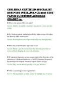 CSBI HFMA CERTIFIED SPECIALIST&NewLine;BUSINESS INTELLIGENCE 2026 TEST&NewLine;PAPER QUESTIONS ANSWERS&NewLine;GRADED A&plus;