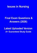Issues in Nursing Study Guide 2026 &vert; Key Challenges&comma; Ethics & Healthcare Practice Review