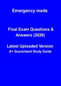 Emergency Medications 2026 Study Guide &vert; Complete ER Drugs&comma; Dosages&comma; Uses & Exam Prep Notes