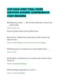 CUSP EXAM SCRIPT FINAL PAPER&NewLine;QUESTIONS ANSWERS COMPREHENSIVE&NewLine;STUDY RESOURCE&NewLine;