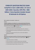 COMPLETE QUESTION PRACTICE EXAM&NewLine;CompTIA A&plus; Core 1 &lpar;220-1101&rpar; &vert; A&plus; Core 2&NewLine;&lpar;220-1102&rpar; &vert; Security&plus; &lpar;SY0-701&rpar; 2026&NewLine;Edition &vert; Every Question Includes Answer&NewLine;& Rationale for All Options