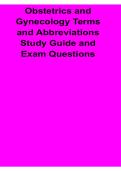 Obstetrics and Gynecology Terms and Abbreviations Study Guide Exam Questions Key Concepts Nursing Review 2025&sol; 2026