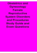Obstetrics and Gynecology Female Reproductive System Disorders and Procedures Study Guide Key Concepts Clinical Review 2025&sol; 2026