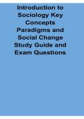 Introduction to Sociology Key Concepts Paradigms and Social Change Study Guide Exam Questions Sociological Perspectives Review 2025&sol; 2026