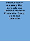 Introduction to Sociology Key Concepts and Theories for Exam Preparation Study Guide Questions Sociological Review 2025&sol; 2026