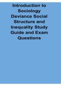 Introduction to Sociology Deviance Social Structure and Inequality Study Guide Exam Questions Key Concepts Review 2025&sol; 2026