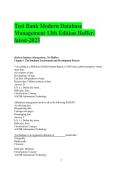 TEST BANK FOR MODERN DATABASE MANAGEMENT 13TH EDITION BY HOFFER COMPLETE QUESTIONS AND ANSWERS