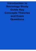 Introduction to Sociology Study Guide Key Concepts Theories Exam Questions Sociology Review Notes 2025&sol; 2026
