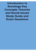 ntroduction to Sociology Key Concepts Theories and Social Issues Study Guide Exam Questions Sociology Review 2025&sol; 2026