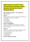 BSMH Advanced Arrhythmia Actual Exam Questions And Answers Practice Questions with Solutions Newest &vert; Already Graded A&plus;