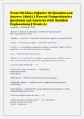 Texas All Lines Adjuster 80 Question and&NewLine;Answer &lpar;2026&rpar; &vert; Newest Comprehensive&NewLine;Questions and Answers with Detailed&NewLine;Explanations &vert; Grade A&plus;