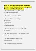 Texas All Lines Adjuster Question and Answer&NewLine;&lpar;2026&rpar; &vert; Newest Exam Questions with Explained&NewLine;Answers and Rationales &vert; Grade A&plus;