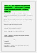 Texas All Lines Adjuster 128 Question&NewLine;and Answer &vert; Latest Update Complete&NewLine;Exam Prep with Accurate Solutions &vert;&NewLine;Grade A&plus;&NewLine;
