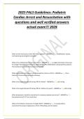 2025 PALS Guidelines&colon; Pediatric&NewLine;Cardiac Arrest and Resuscitation with&NewLine;questions and well verified answers&NewLine;actual exam&excl;&excl;&excl; 2026