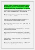 Medical Coding and Billing Certification &lpar;MCBC&rpar;&NewLine;Question and Answer &vert; Latest Update Verified&NewLine;Questions with Clear Explanations &vert; A&plus; Verified