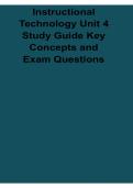 Instructional Technology Unit 4 Study Guide Key Concepts Exam Questions Educational Technology Review 2025&sol; 2026