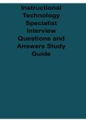 Instructional Technology Specialist Interview Questions and Answers Study Guide EdTech Career Prep 2025&sol; 2026
