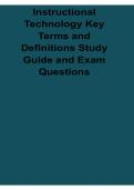 Instructional Technology Key Terms and Definitions Study Guide Exam Questions Educational Technology Vocabulary Review 2025&sol; 2026