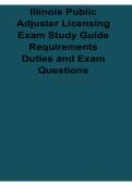 Illinois Public Adjuster Licensing Exam Study Guide Requirements Duties Exam Questions Insurance Licensing Review 2025&sol; 2026