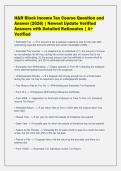 H&R Block Income Tax Course Question and&NewLine;Answer &lpar;2026&rpar; &vert; Newest Update Verified&NewLine;Answers with Detailed Rationales &vert; A&plus;&NewLine;Verified