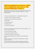 CALP Exam Question and Answer &lpar;2026&rpar;&NewLine;&vert; Newest Questions and Answers with&NewLine;Accurate Rationales &vert; Grade A&plus;