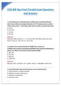 COB 300 Operations Actual Exam Newest Actual Exam