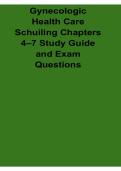 Gynecologic Health Care Schuiling Chapters 4&ndash;7 Study Guide Exam Questions Women&rsquo;s Health Nursing Review 2025&sol; 2026