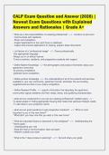 CALP Exam Question and Answer &lpar;2026&rpar; &vert;&NewLine;Newest Exam Questions with Explained&NewLine;Answers and Rationales &vert; Grade A&plus;