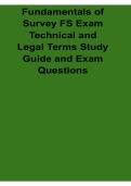 Fundamentals of Survey FS Exam Technical and Legal Terms Study Guide Exam Questions Surveying Review 2025&sol; 2026