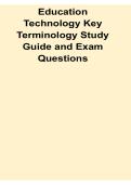 Education Technology Key Terminology Study Guide Exam Questions Educational Technology Vocabulary Review 2025&sol; 2026