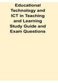 Educational Technology and ICT in Teaching and Learning Study Guide Exam Questions ICT Integration EdTech Review 2025&sol; 2026