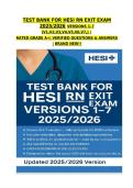 HESI RN Exit Exam &vert; Versions 1&ndash;7 Complete Bundle &vert; Verified Questions & Answers &vert; Comprehensive Nursing Exam Prep&NewLine;&NewLine;