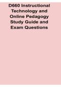 D660 Instructional Technology and Online Pedagogy Study Guide Exam Questions Educational Technology Teaching Methods Review 2025&sol; 2026
