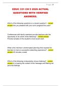 EDUC 331 CH 5 2026 ACTUAL &NewLine;QUESTIONS WITH VERIFIED &NewLine;ANSWERS&period;