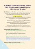 C165 WGU Integrated Physical Science &vert; 250&plus; Questions and Verified Answers &vert; 100&percnt; Correct &vert; Grade A&NewLine;&NewLine;