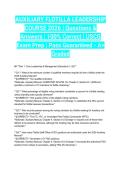 AUXILIARY FLOTILLA LEADERSHIP COURSE 2026 &vert; Questions & Answers &vert; 100&percnt; Correct &vert; USCG Exam Prep &vert; Pass Guaranteed - A&plus; Graded