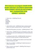 NYS Asbestos Investigator EXAM STUDY &NewLine;GUIDE 2026&sol;2027 ACCURATE QUESTIONS &NewLine;WITH CORRECT DETAILED SOLUTIONS &vert;&vert; &NewLine;100&percnt; GUARANTEED PASS &NewLine;<NEWEST VERSION> &NewLine;