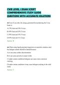 CWB LEVEL 1 EXAM SCRIPT&NewLine;COMPREHENSIVE STUDY GUIDE&NewLine;QUESTIONS WITH ACCURATE SOLUTIONS